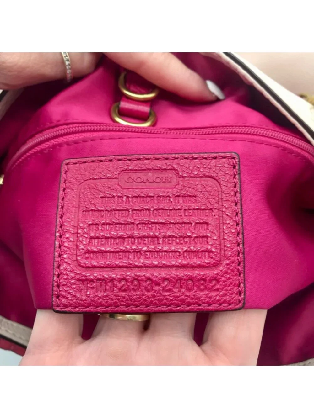 Coach Color-Block Poppy Pebbled Leather Tote Bag- 24082